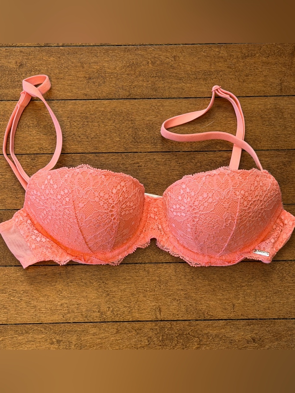 PINK Victoria's Secret Coral Push Up Bra 32B